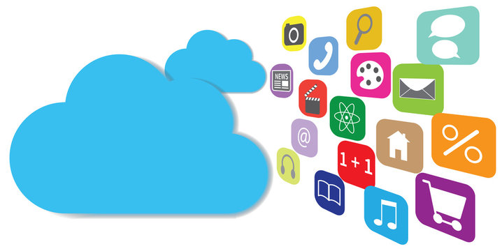 Cloud computing with apps concept