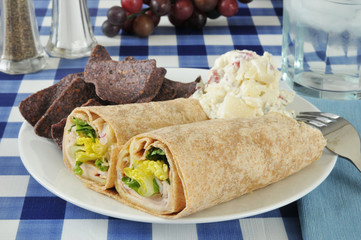 turkey wrap sandwiches