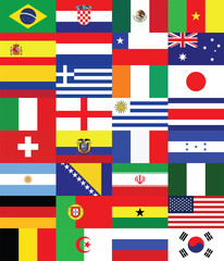 Flags for soccer championship 2014