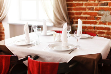 tables set for meal