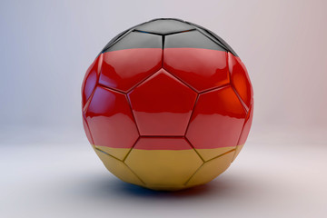 Fototapeta premium 3d render of soccer ball with german flag