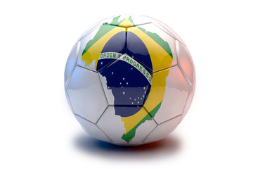 3d Soccer ball with Brazil flag