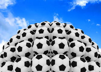 3d illustration of soccer ball composed of balls