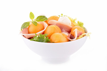 salad with melon and mozzarella