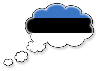 Flag in the cloud, isolated on white background