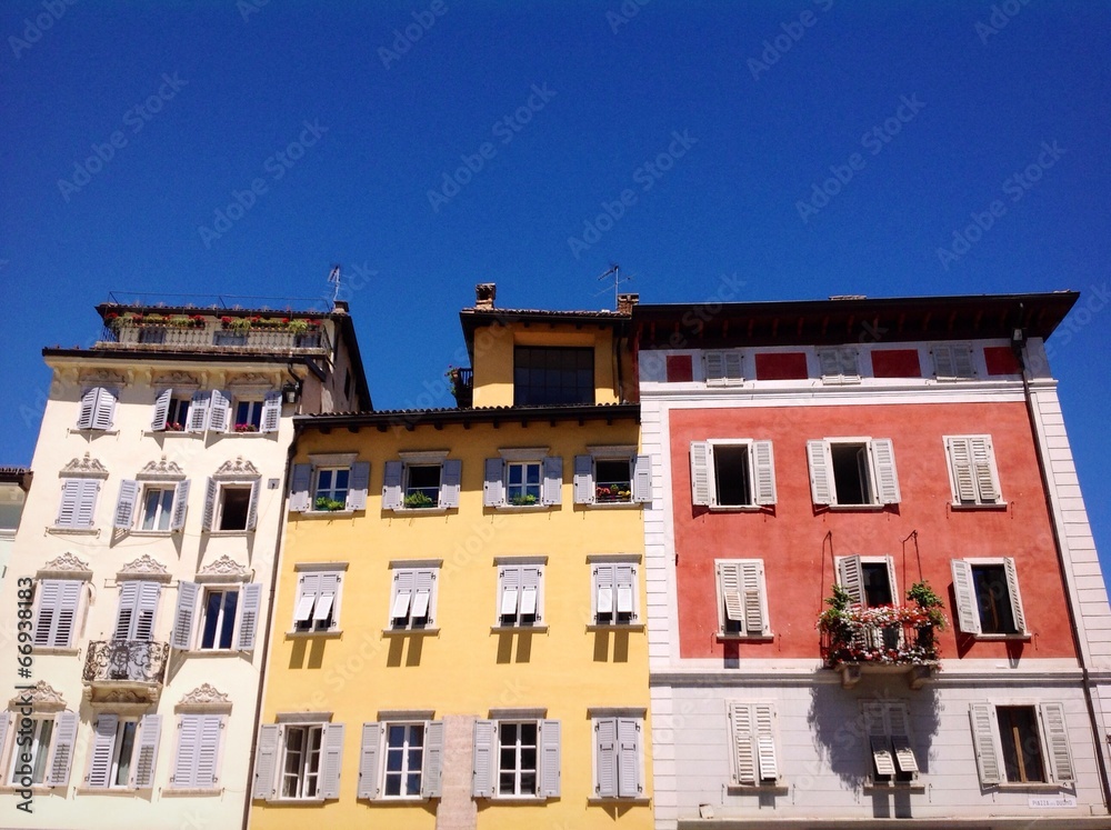 Wall mural colorful buildings in Trento