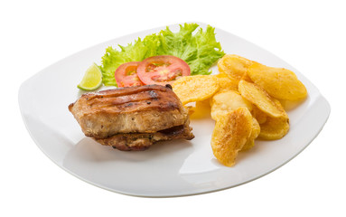 Grilled pork with potato