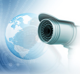 Surveillance camera with digital world.