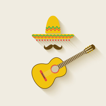 Mexican Sombrero And Guitar