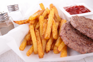 french fries and beef