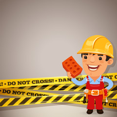 Builder With Danger Tapes