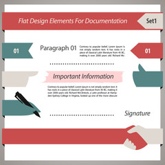 Flat Design Elements For Documentation Set1