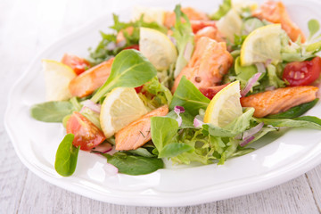 salad with salmon