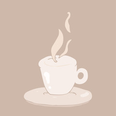 Cup (mug) of hot drink, vector illustration
