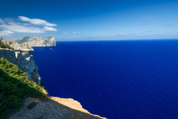 Fototapeta na wymiar Sea near Cape Formentor in Mallorca horizontal