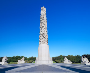 Sculptures in Vigeland park main obelisk