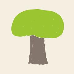 tree nature vector banner, vector Illustration, hand drawing