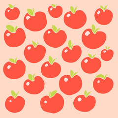 Apples  pattern. Vector illustration, hand drawing