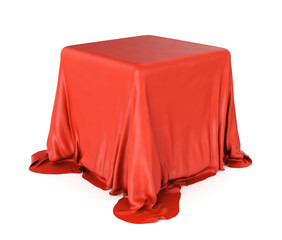 Cubic object covered satin cloth