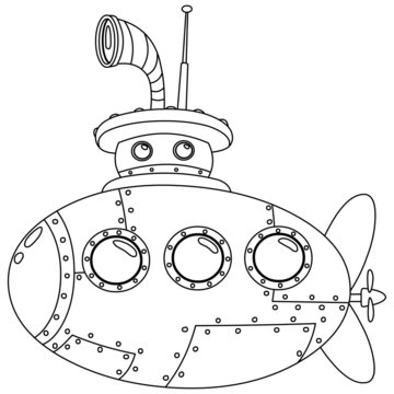 recommend clip art: Outlined submarine