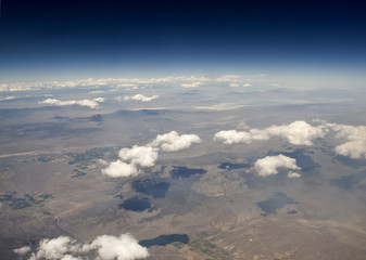 Fototapeta na wymiar High altitude view of the desert in the western United States.