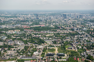 Aerial view on Warsaw, capital of Poland © Fotokon