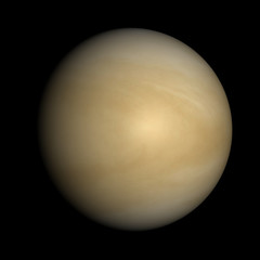 Venus isolated on black. Cloud layer, not solid surface beneath. © marcel