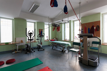 Fototapeta na wymiar Room with equipment for physical training