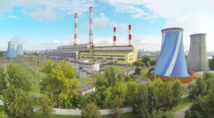 Central Heating and Power Plant at sunny day