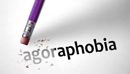 Eraser deleting the word Agoraphobia