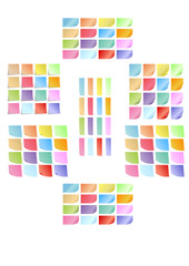 Vector format of colored sticky notes set