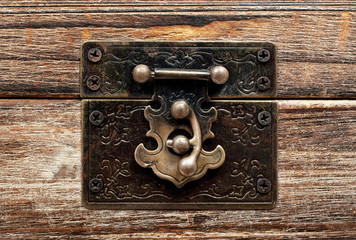old wooden chest with lock
