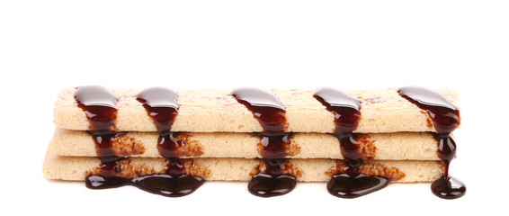 Stake wafers coated of chocolate.