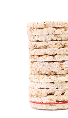 Stack of puffer rice snacks.