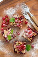berry tart on a wooden board, top view