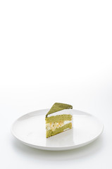 Cake matcha isolated white background