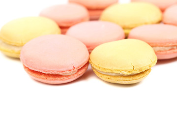 Closeup of tasty macaroons.