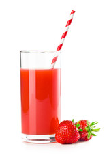 strawberry juice in glass