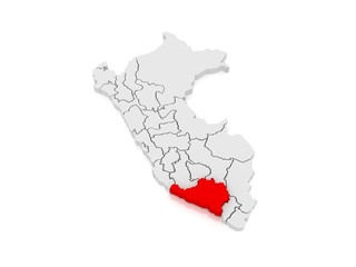 Map of Arequipa. Peru.