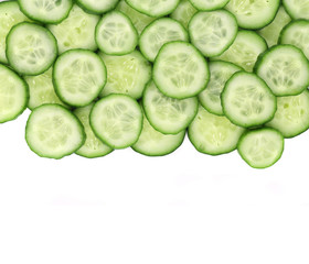 Fresh cucumber slices.