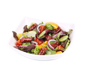 Salad with sausages.