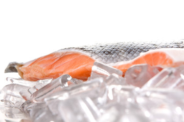 salmon on ice