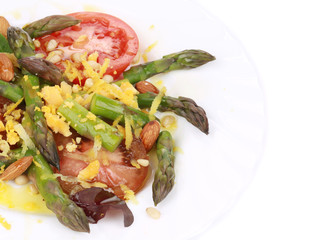 Close up of asparagus salad.