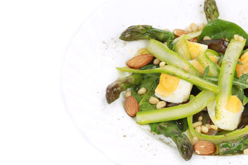 Close up of asparagus salad.