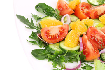 Close up of fresh salad. Macro.