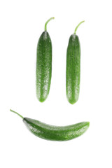 Happy face from cucumbers.