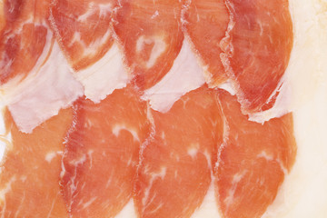 Slices of Delicious Prosciutto.