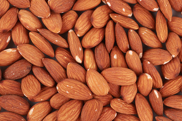 Almonds nuts close up. Macro.