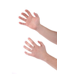 Male hand reaching for something.