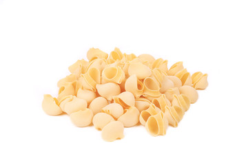 Close up of Italian pasta shells.